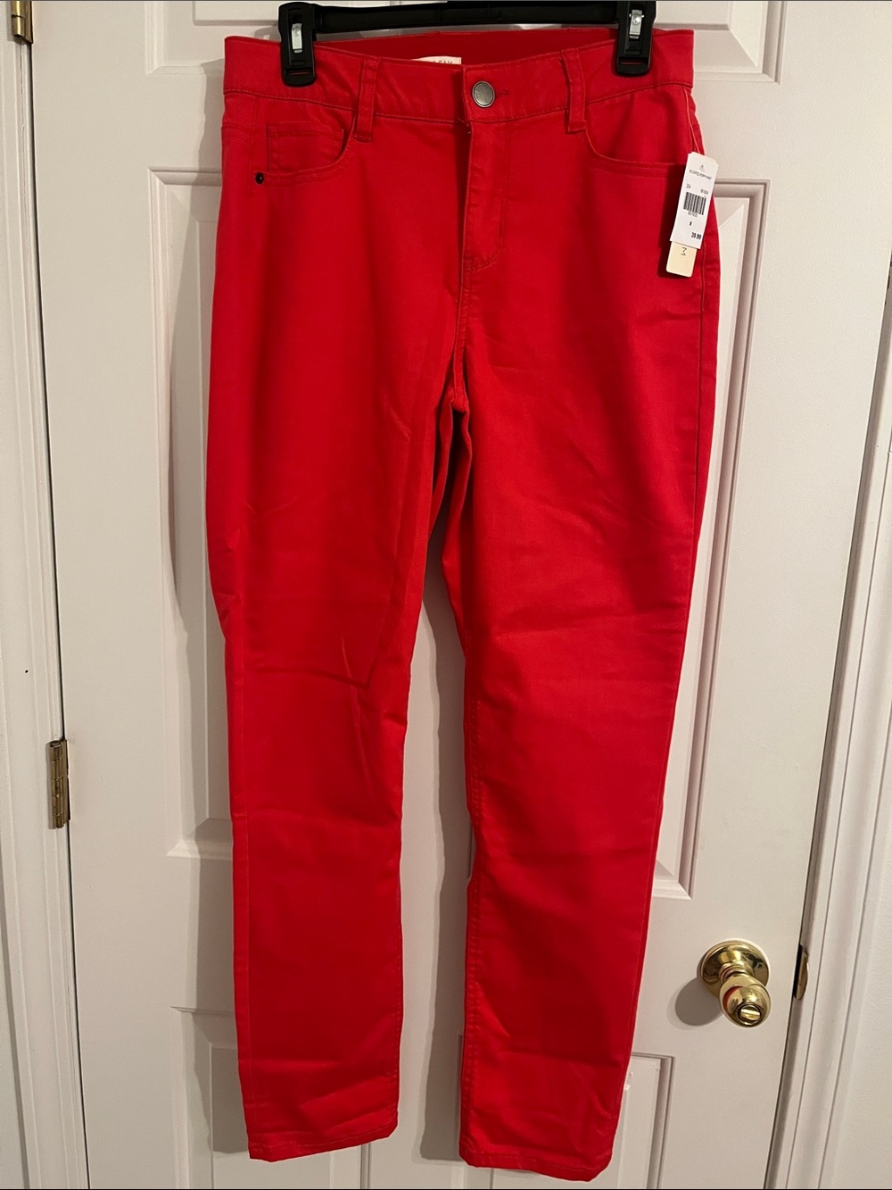 Bright Red Skinny Jeans with Stretch - Women